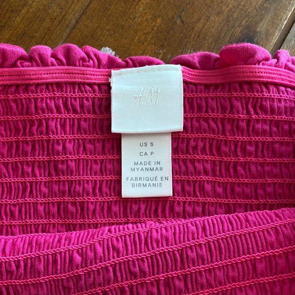 H&M HOT PINK Smocked Tube Top - Picture 3 of 3